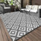 XQKXHZ Tapis d'exterieur en Plastique 120x180 cm,Tapis de Sol Camping Car Imperméable,Tapis de Paille Résistant aux UV,Tapis de Sol Extérieur pour Terrasse Balcon Plage Pique-Nique Jardin,Grey+White
