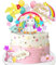 24 PCS Unicorn Cake Topper, Unicorn Rainbow Cake Decorations with Rainbow Stars Unicorn Ballons Happy Birthday Cake Decorations for Boys Girls Kids Birthday (Unicorn)