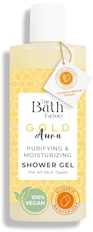 The Bath Factory Duschgel – Gold Aura – Feuchtigkeitsspendende & Pflegende Körperreinigung – 400 ml