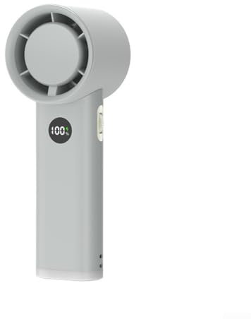 Mini ventilatore portatile senza pale, ricaricabile tramite USB, 100 velocità del per vento, raffreddamento portatile personale (grigio)