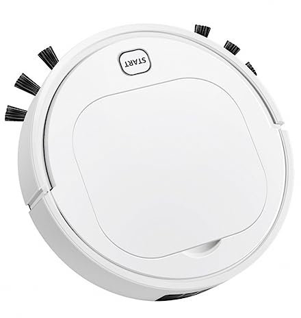 WESIEVYA Robot De Barrido Inteligente Aspiradora Recargable Gran Capacidad Carga Automática para Limpiar Áreas Difíciles