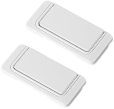 2 maniglie a filo, colore bianco, distanza tra i fori da 64 mm, nascoste, quadrate, ad anello, per ante dell'armadio con viti, adatte per cassettiera.