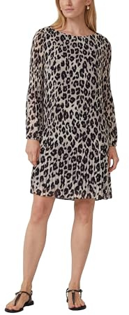 s.Oliver Plissiertes Chiffonkleid mit All-Over-Print und Viskosefutter