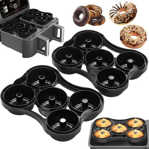 2 Pezzi Friggitrice Ad Aria Stampo Ciambellone per Ninja AF500EU, AF400EU, AF300EU, AF451EU, Sl400EU Accessori Friggitrice Ad Ari, Riutilizzabile Stampi in Silicone