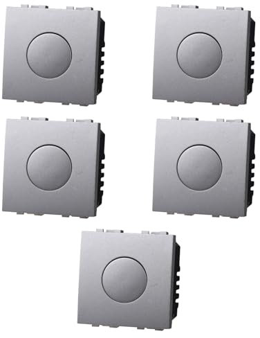 5x Interruttore touch, Modulo Grigio, Compatibile Con BTicino Living, frutti, interruttori, pulsanti, deviatori, dimmer, sensori, PIR, buzzer, Per Placche originali e compatibili