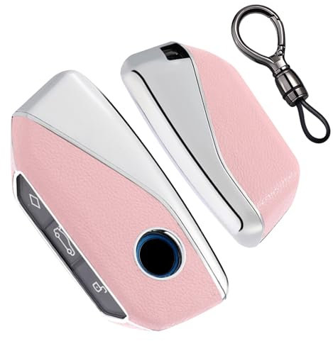 Ysbxitu Leder-Schlüsselanhänger-Abdeckung kompatibel mit BMW 2023–2025 X1 X5 X6 X7 XM IX3 IX I5 I7 740i 760i 5/7 Serie, Zubehör