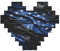 American Blue Line Flag Print Building Brick Block Puzzle Heart Shape Brick Puzzle 3D Jigsaw DIY Home Decor