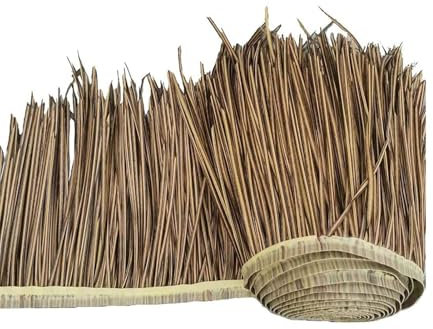 EPYBJYWQ Teja Falsa Paja Pabellón, Simulación Teja Palma Madera Casa Techo Paja Falsa Rollo Protección, Palmera Granja Paja plástico Familia Techo Parque Sombrilla Playa(5pcs)