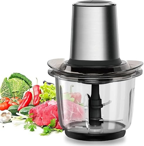 Tritatutto da Cucina Elettrico 3L Grande Capacità 500W Tritatutto Elettrico Frullatore Multifunzione con Ciotola in Vetro 2 velocità per Frutta, Verdura, Carne, Spezie, Frullatore Multifunzionale