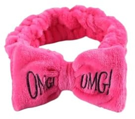 OMG Haarbänder mit Buchstabenschleife, vielseitig einsetzbar, für Mädchen und Damen, weiche Turbane, elastische Haarbänder, Korallen-Fleece, Make-up-Assistent, Kopfbedeckung (8)