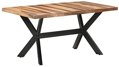 Teenpull Esstisch 160x80x75 cm, Massivholz Honigfarben, Industrial Style, robuster Küchentisch, Esszimmertisch für Zuhause