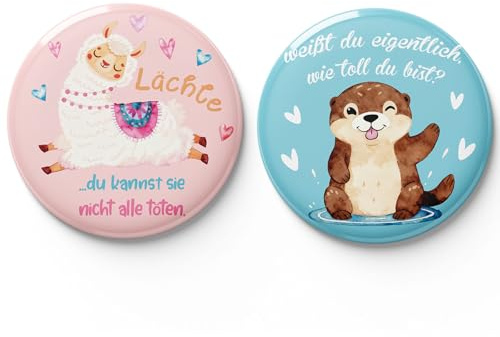 WenmthG 2er Set Otter & Lamm Kühlschrankmagnet - Freundschaft & büro Geschenk mit Spruch Weißt du Eigentlich Wie Toll du Bist & Du Kannst sie Nicht alle töten, Perfekt für Freunde & Kollege