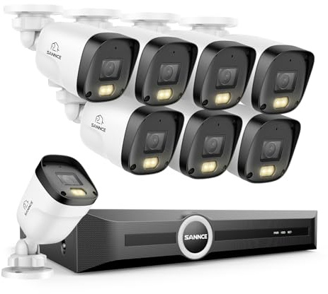 SANNCE 2K 3MP PoE Camera System - NVR with 8PCS Bullet Cameras(No HDD)