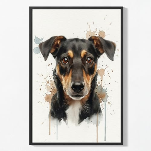 SOMEDA® Personalisiertes Tierportrait nach Foto – Haustier als Leinwand, Poster oder gerahmtes Bild – moderne & abstrakte Stile – individuelles Geschenk für Tierliebhaber (Aquarell)