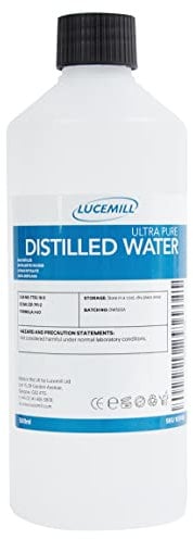 Lucemill Distilled Water | 500ml | Pure Distilled Water for CPAP Machines, Medical Devices, Steam Cleaners and Irons | UK Made