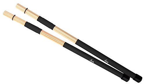 XDrum XR1R Floppy Sticks (balais jazz, drumsticks, rods, 19 baguettes, manche renforcé, longueur 40cm)
