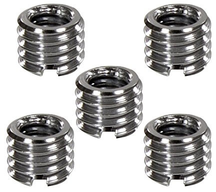 Foto&Tech 5 Pieces Metal 1/4 to 3/8 Convert Screw Adapter for Tripod Monopod Ballhead DSLR SLR