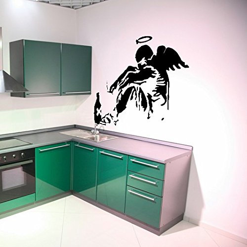 (80 x 66 cm, Motiv Banksy Wandtattoo, Design Giant Gefallener Engel mit Rom, Graffiti/Street Art Decor Decal Aufkleber inklusive zufällig Geschenk!