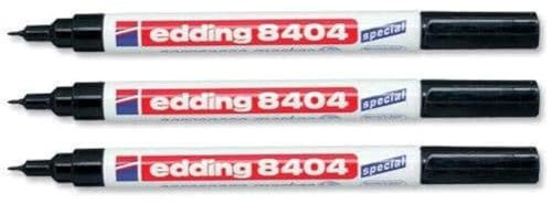 edding 3 x Luftfahrtmarkierstift 8404 Permanentmarker Gartenmarker, schwarze Tinte