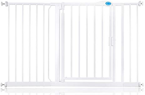 Bettacare Auto Close Pet Gate, 132.6cm - 139.6cm, White, Pressure Fit Stair Gate for Dog & Puppy, Safety Barrier for Doors Hallways and Spaces, Easy Installation