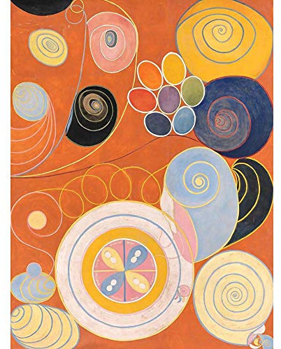 Wee Blue Coo Modern Hilma Af Klint Abstract Painting Art Print Poster Wall Decor Kunstdruck Poster Wand-Dekor-12X16 Zoll