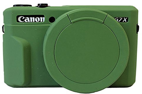 Removable Lens Cover Silicone Gel Rubber Soft Camera Case Cover For Canon PowerShot G7x Mark ii Camera Green