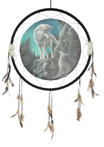Original Lisa Parker Guidance Wolf Design Dreamcatcher 60 cm