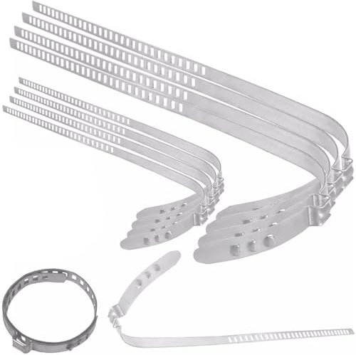TECPO Achsmanschetten-Schellen-Set 8-teilig, 4 große (60-124 mm), 4 kleine (28-65 mm) Schellen, für Gummi- & Thermoplast-Achsmanschetten, für alle gängigen Fahrzeugtypen geeignet, korrosionsgeschützt