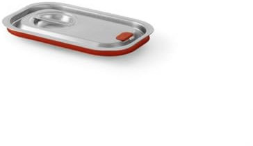 HENDI Gastronorm Deckel, für Gastronormbehälter, Temperaturbeständig von -40° bis 300°C, Silikonrand, Heissluftöfen-Chafing Dishes-Bain Marie, Stapelbar, GN 1/4, 265x162mm, Edelstahl