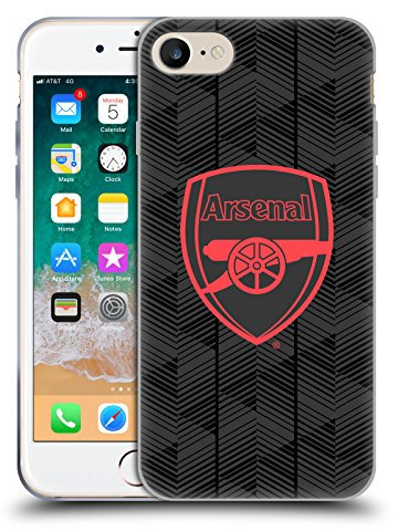 Head Case Designs Officially Licensed Arsenal FC Black Crest and Gunners Logo Soft Gel Case Compatible With Apple iPhone 7/8 / SE 2020 & 2022