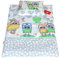 Babylux 2 TLG. Set Bezug für Kinderwagen Stubenwagen oder Wiege Garnitur Bettwäsche Kissen Decke 60 x 78 cm (101. Eule Grau)
