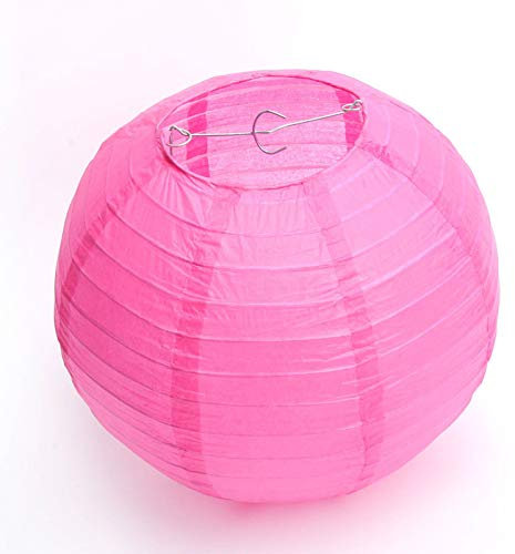 FullBerg 20er Pink Papier Laterne Lampions Ø 25cm 10 rund Ballform Lampenschirm für Hochtzeit Kirche Garten Party Dekoration Papierlaterner Papierlampen