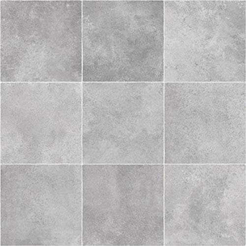 Pacific Zala Anti Slip Grey Tile Effect Vinyl Flooring Lino (3m x 2m)