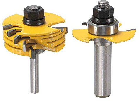 Bestgle 6 Kerf Adjustable 3 Wing Slot Cutter Router Bit Set with 1/2-Inch Woodworking Cutter Tool 1/4, 3/16, 5/32, 1/8, 3/32, 1/16