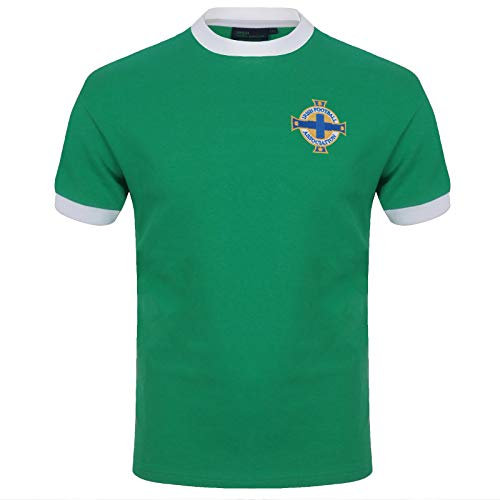 Nordirland - Herren Trikot im Retro-Design - George Best Nummer 11 - Offizielles Merchandise - Geschenk für Fußballfans - Grün - M