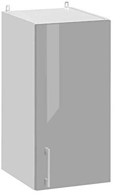 Cuisineandcie - MEUBLE HAUT DE CUISINE ECO Gris Brillant 1 Porte L 30 cm + 1 étagère - Meuble Cuisine Rangement, Meuble Cuisine, Armoire Cuisine