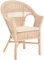 Stapelbarer Rattansessel mit Sitzpolster Korbsessel aus echtem Rattan im Landhaus Stil (Vintage Weiss)