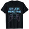 Lustige Zocker Gamer Valentinstag Geschenke Mann T-Shirt Schwarz S Klassische Passform Kurzarm Crew-Ausschnitt U-Ausschnitt Retro Vintage Retro Style Witziges Geschenk Farbvariante im Stoff