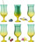 PLATINUX Cocktailgläser Grün-Gelb Set 6 Stück Bunt 400ml (max. 470ml) Longdrinkgläser Partygläser Hurricanegläser Groß