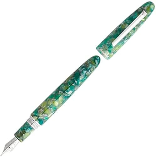 Esterbrook Estie Oversize Series ESG826-B Acrylic Fountain Pen Marble Green with Silver Detail Silver Nib Size B
