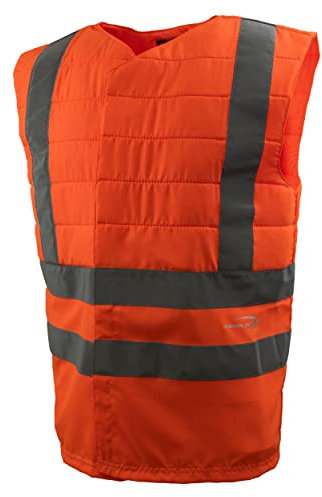 E.COOLINE PowerSignal SX3 Signalweste Gr. 4XL Signal orange - atmungsaktive Warnweste - Klimaanlage zum Anziehen - klimatisierte Kleidung - Körperkühlung - waschbar - Made in Germany