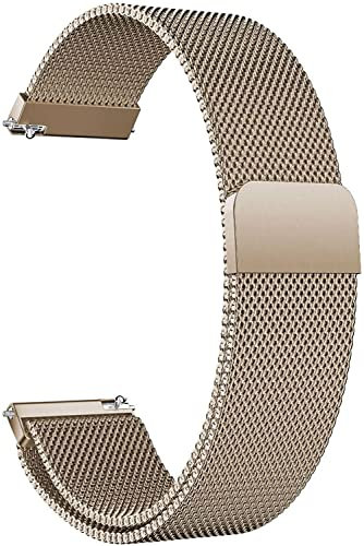 HLXJR 18mm Uhrenarmband, Ersatzband Smart Watch Armband mit Edelstahl Mesh Uhrenarmband Metall Ersatz Armband Magnetverschluss Smartwatch Schnellverschluss Watch Uhren Ersatzband Für Damen Herren