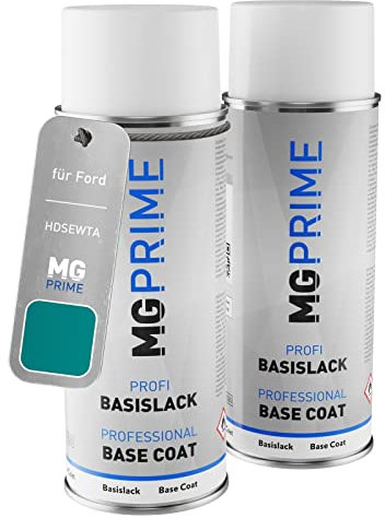MG PRIME Autolack Sprühdosen für Ford HDSEWTA / PN4FA0 / A Blue Wave TC Metallic/Lagun Blau Grundlack Basislack Spraydose 400ml