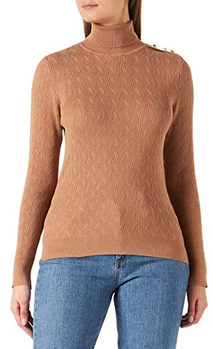 Naf Naf Damen Blaubeere Uni Pullover, Golden Brown China, Small