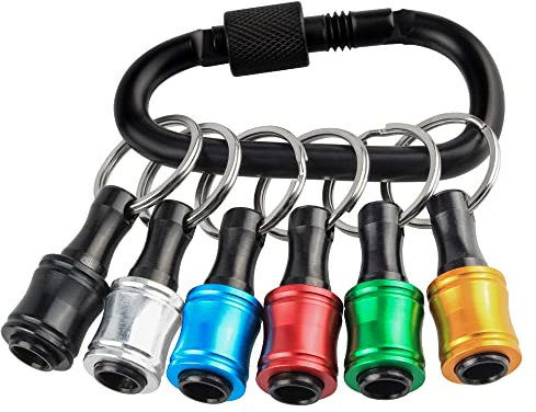 Mesee 6 Stück 1/4 Zoll Hex Shank Schraubendreher Bithalter, Schlüsselanhänger Verlängerungsstange, Bohrerhalter Set, Halter Verlängerung Bar Bohrschraubenadapter Schnellspanner Schraubendreher Bits