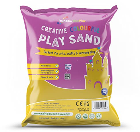 Rainbow Eco Play – Coloured Yellow Sand – 5kg – Kids 100% Natural Play Sand – Sand Art, Childrens Crafts
