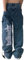 Sawmew Herren Jeans Hosen Y2K Bedruckte Baggy Hip Hop Jeans Gerades Bein Gewaschene Vintage Denim Hosen Teenager Jungen Skateboard Hosen Streetwear (Color : Blue, Size : L)