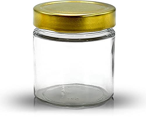 Apoidea – Honiggläser 250g mit DEEP Twistoff Deckel in Gold 72 Stück/Honiggläser 250g mit Deckel/Honigglas und Einweckglas Deepglas/Hochwertige Honig Gläser für Ihren eigenen Honig