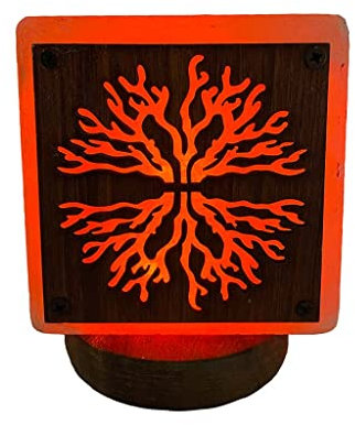 SudoreWell® USB LED rosa Steinsalz Salzlampe 3D Frame Tree aus der Salt Range Pakistan - Höhe ca.10 cm