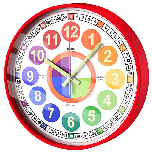 HOSTON Wanduhr 12 Zoll Silent Non Ticking Moderne Uhr Runde Wanddekoration, (12 Inches, Schwarze, Zahlen)